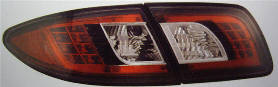 Фонари задние (4шт) тюнинг (для кузова седан) прозрач, с диодами красный хаузинг, цвет черный MAZDA 6 02-07 MZ00602-761-N 