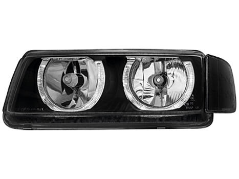 Фары передние на VW Passat 93-96 35i B4 черные, ангельские глазки SWV25DB / VWPAS93-000B-N 3A0941017+3A0941018