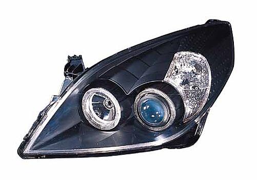 Фары передние под корректор с линзой, ангельские глазки (черный хаузинг) Opel Vactra C (signum) 2005+ OPVCA05-001B-N 1216580+1216579