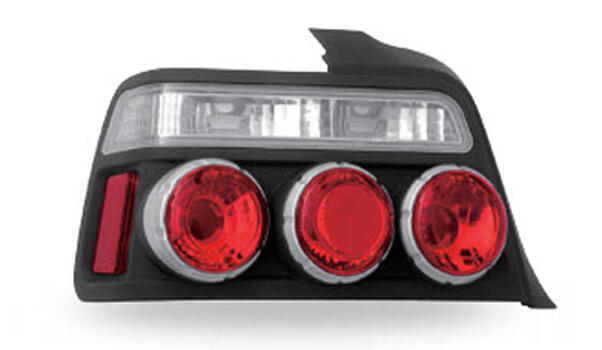 Задние фонари внешние (КОМПЛЕКТ) (для кузова седан) черные хромированные BMW E36 91-98 BME3691-74BB-N 63219403101+63219403099