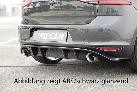 Диффузор заднего бампера VW Golf 7 GTI (черный глянец) выхлоп 100мм  00088047 
