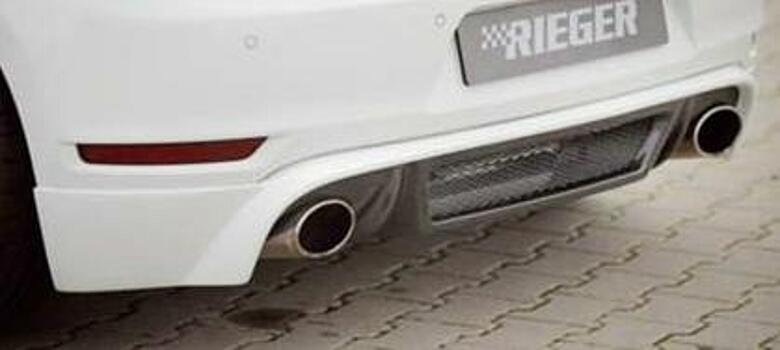 Юбка заднего бампера под выхлоп справа + слева Carbon-Look 145x90mm  VW Golf 6 09- 00099124 