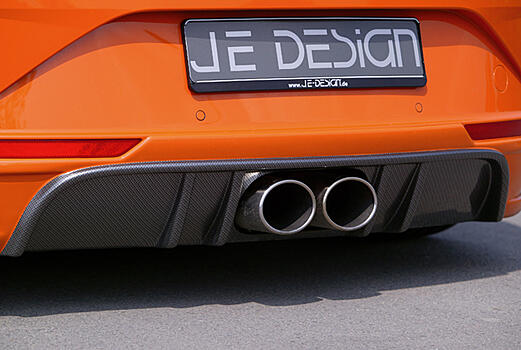 Вставка в губу под выхлоп (Exhaust Valance) Seat Leon 1P рестайл Carbon-Look JE DESIGN 00243870 