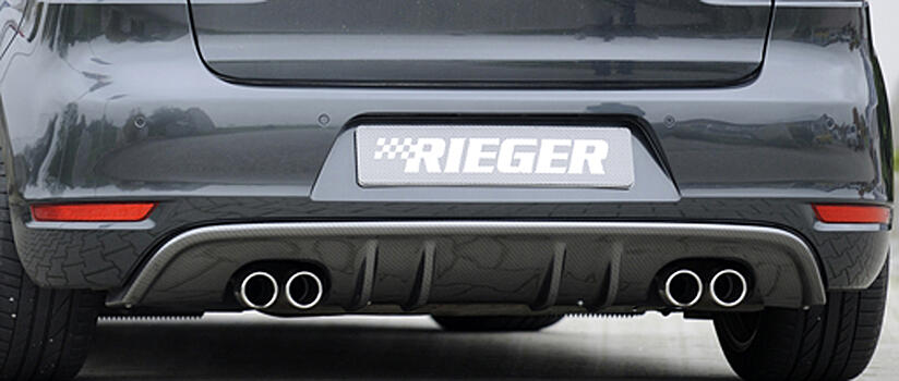 Диффузор заднего бампера для сдвоенной выхлопной трубы справа+слева  Carbon-Look VW Golf 6 с 08- RIEGER 00099139 