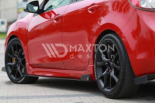 Накладки на пороги на Mazda 3 MK2  MPS MA-3-2-MPS-CNC-SD1 