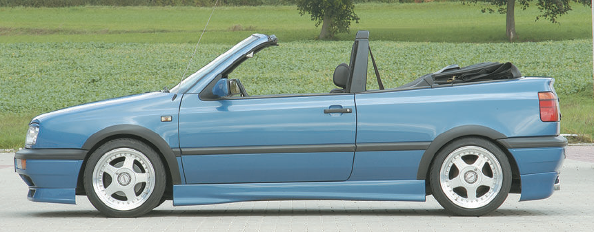Изображение пороги VW Golf 3 3-х/ 5-ти дв. kombi/ cabrio/ Golf 4 10.97-03 cabrio/ Seat Cordoba 6K/ C 96-99 RIEGER артикул 00043033 + 00043034